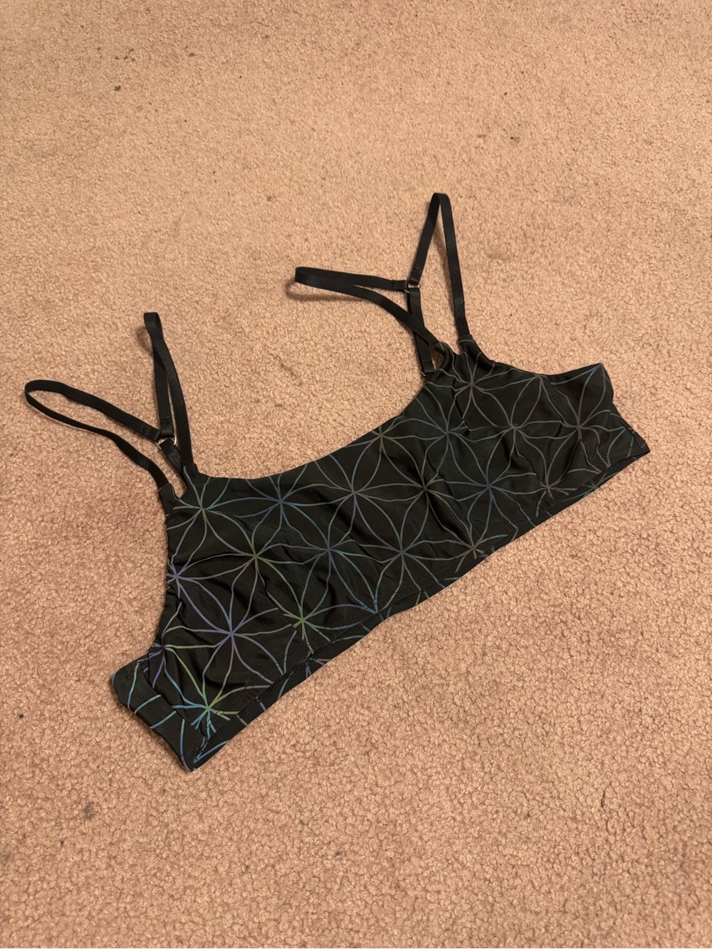 New 1xl black light reflective crop top tank festival rave raver cyber futurist